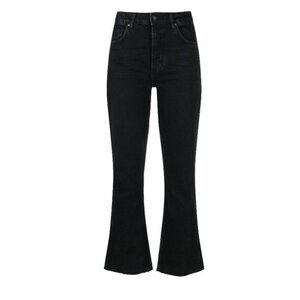 Denim Forum The Twiggy High Rise Flare 28L High-Waisted Flared Jeans- Black